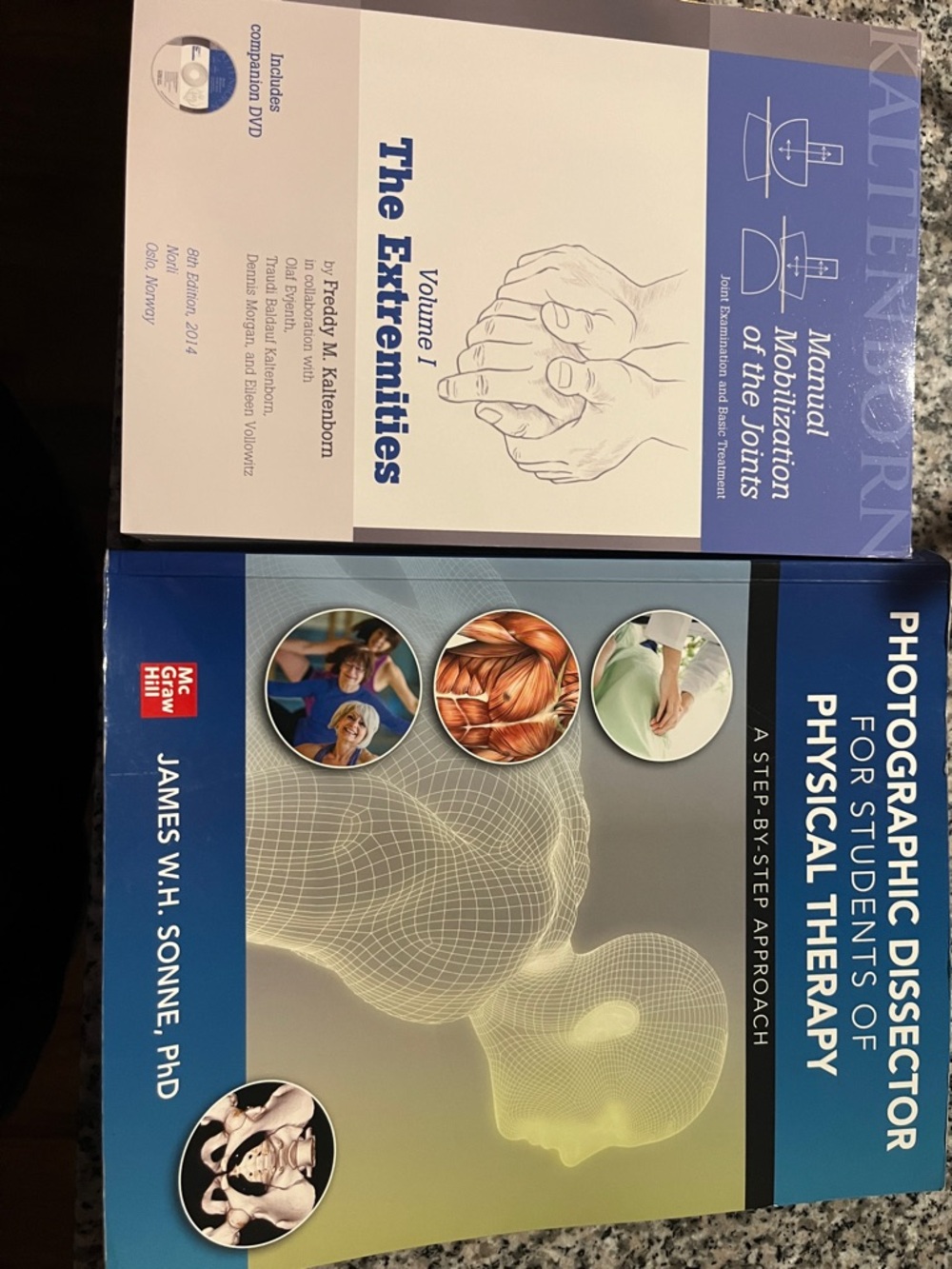 Physical Therapy Textbooks - Blue & Cream Covers